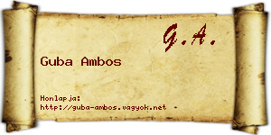 Guba Ambos névjegykártya